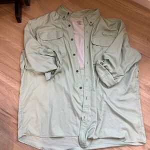 Head Brand Co. Men's 2XL Green Plaid Long Sleep/roll Up Sleeve Button-Up Shirt